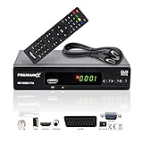 PremiumX Satelliten-Receiver HD 520SE FTA Digital SAT TV Receiver DVB-S2 FullHD HDMI SCART 2X USB Multimedia-Player, Astra Hotbird vorprogrammiert