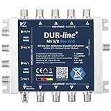 DUR-line MS 5/8 Blue eco Stromspar Multischalter - für 8 SAT Teilnehmer/TV - kein Netzteil notwendig - 0 Watt Standby Multiswitch [Digital, HDTV, FullHD, 4K, UHD]