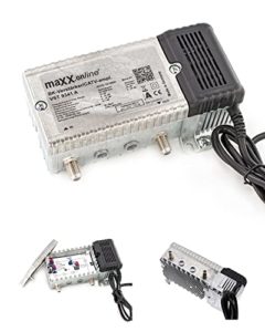 maxx.onLine Antennenverstrker fr Kabelfernsehen 33 dB Verstrkung mit Rckkanal 1 GHz, DVB-T2, Hausanschlussverstrker DVB-C, Hausverstrker, Kabel Verstrker