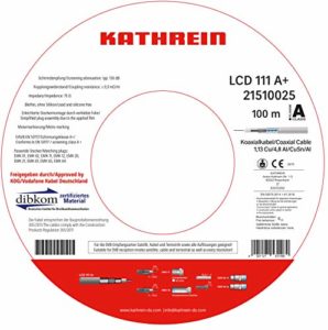 Bild des Produktes 'Kathrein LCD 111 Koaxialkabel 1,13/6,9 mm PVC 100 m Einwegspule weiß'