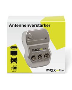 maxx.onLine Antennenverstrker mit 2 Ausgngen 2X 20 dB Verstrkung inkl. F-Adapter, 85-1006 MHz, Kabelfernsehen, Kabel Verstrker, Verstrker Wohnung
